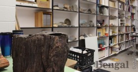 Associate professor Leif Tapanila’s office, Room 228 in the Physical Sciences building.