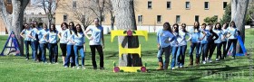 Alpha Xi Delta members pose at last year’s AmaXing Challenge fundraiser for Autism Speaks.