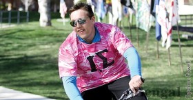 A Kappa Sigma brother participates in “Ride for the Troops” Friday, April 12.