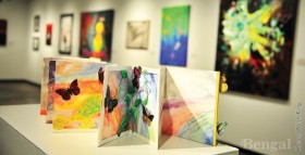 “Lepidopter Reverie Phantasmagorical, a bookwork by Susan Wakely, is a winning submission in the Undergraduate Art Exhibition.