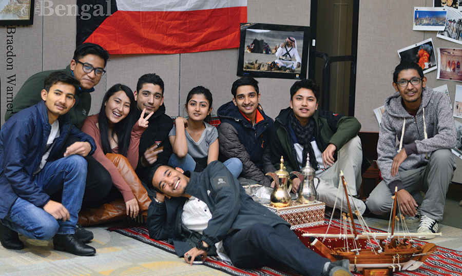 Students celebrating the Kuwait Festival.