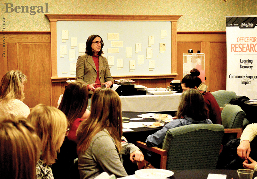 Anne Gaffney, Process Science and Technology Director at INL, presents at the STEM Cafe.