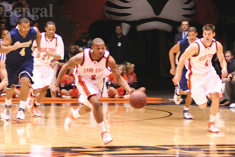 Basketball players on the court