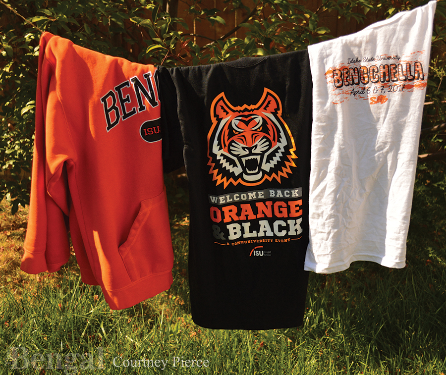 ISU Bengal shirts hanging on a clothesline