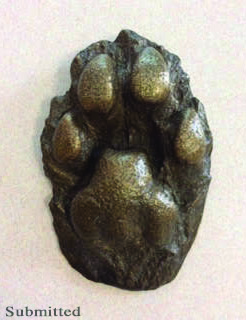 Paw print sculpture