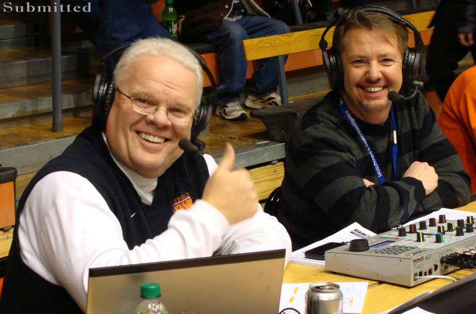 Jerry Miller & Brad Bugger announcing at an ISU home basketball game