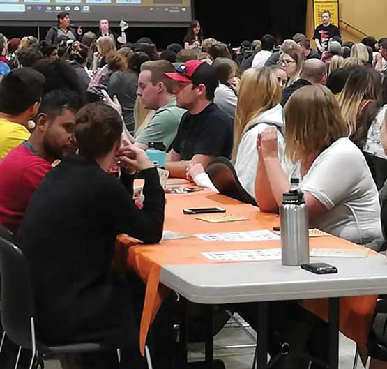 ISU students playing bingo.