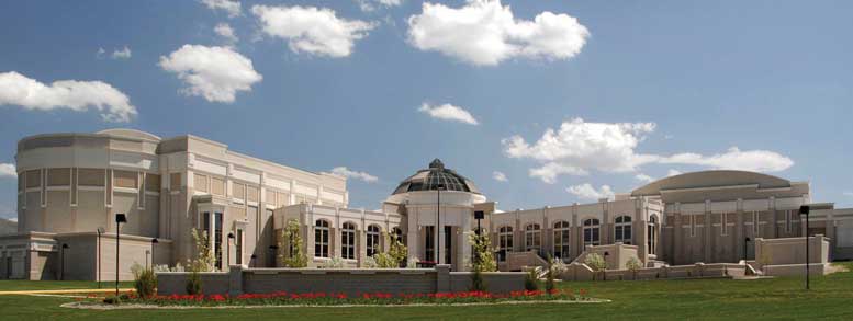 The Stephens Performing Arts Center from the outside.