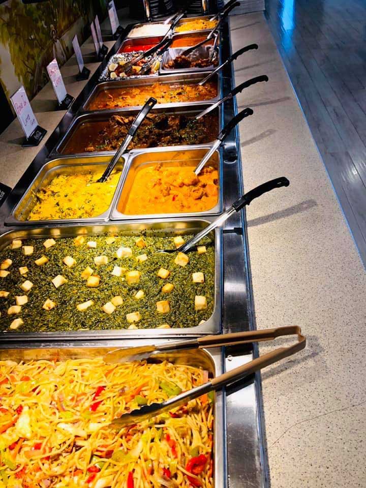 Himalayan food served  along salad bar