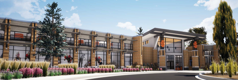 Digital rendering of outside of ISU Alumni Center