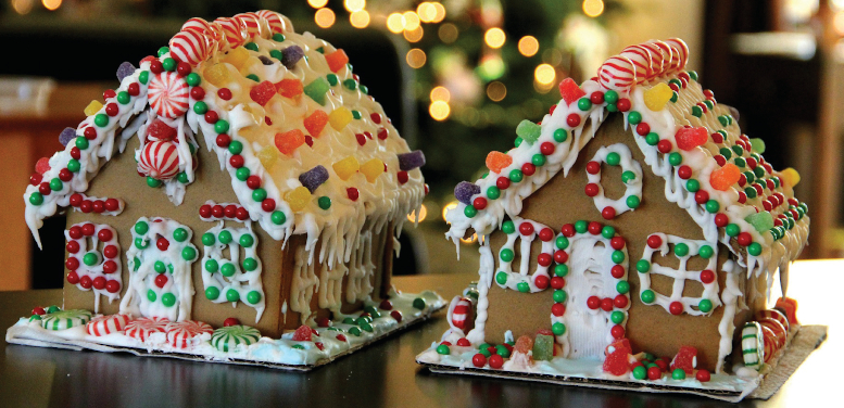 Two gingerbread houses