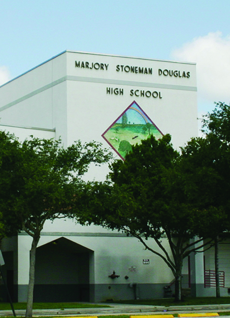 Outside facade of Marjory Stoneman Douglas High School