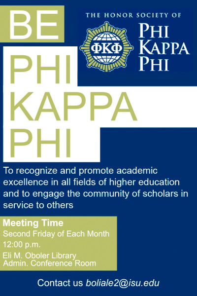 PHI KAPPA PHI TO HOST ANNUAL FALL SCHOLARLY LECTURE