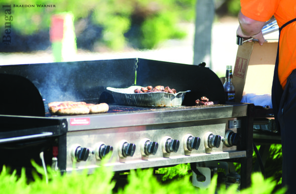 Grilling is a popular tailgating activity