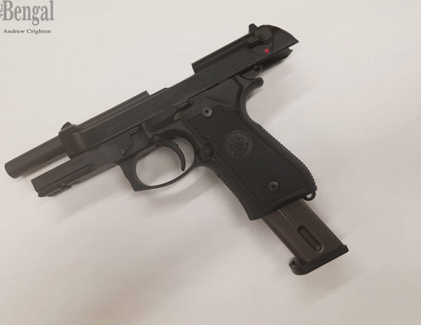 A Beretta M9a1 model pistol.