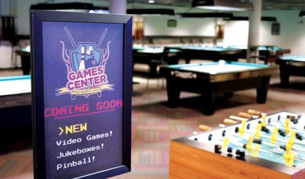 Photo of ISU Game Center sign and center.