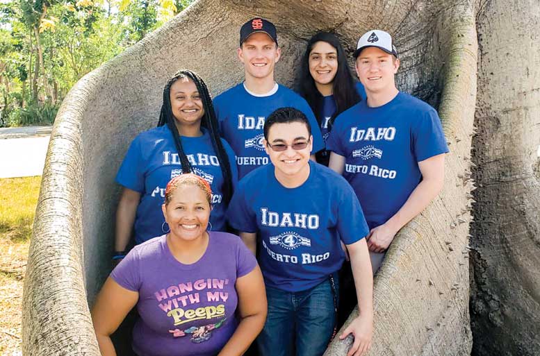 Six members of the Idaho 4 Puerto Rico pose together for photo.